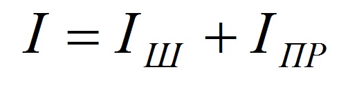Формула суммы протекания тока через шунт и рамку амперметра
